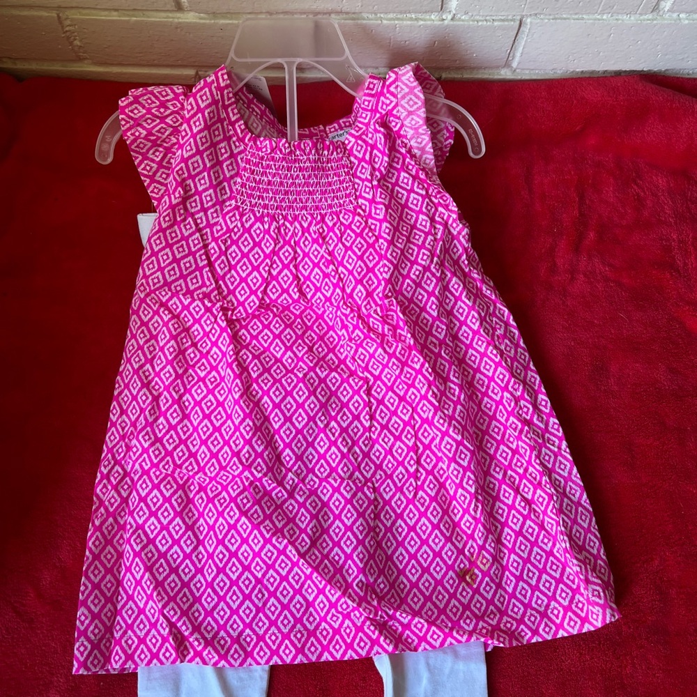 Pink Geometric Patterned Dress